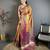Orange kanjeevaram silk woven design saree with unstitched blouse piece