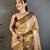 Beige kanjeevaram silk woven design saree with unstitched blouse piece