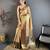 Beige kanjeevaram silk woven design saree with unstitched blouse piece