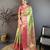 Pista kanjeevaram silk woven design saree with unstitched blouse piece