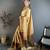 Beige kanjeevaram silk woven design saree with unstitched blouse piece