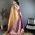 Orange kanjeevaram silk woven design saree with unstitched blouse piece
