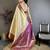 Cream kanjeevaram silk blend woven design saree with unstitched blouse piece