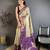 Cream kanjeevaram silk blend woven design saree with unstitched blouse piece