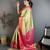 Pista kanjeevaram silk woven design saree with unstitched blouse piece
