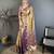 Gold kanjeevaram silk blend woven design saree with unstitched blouse piece