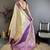 Cream kanjeevaram silk blend woven design saree with unstitched blouse piece