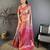 Blue kanjeevaram silk blend woven design saree with unstitched blouse piece