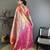 Blue kanjeevaram silk blend woven design saree with unstitched blouse piece
