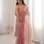 Pink tissue embridered saree with unstitched blouse piece