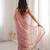 Pink tissue embridered saree with unstitched blouse piece