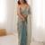 Sky blue tissue embridered saree with unstitched blouse piece