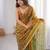 Gold tissue embridered saree with unstitched blouse piece