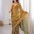 Gold tissue embridered saree with unstitched blouse piece