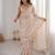Cream tissue embridered saree with unstitched blouse piece