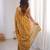 Gold tissue embridered saree with unstitched blouse piece