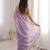 Lavender tissue embridered saree with unstitched blouse piece