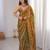 Gold tissue embridered saree with unstitched blouse piece