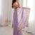 Lavender tissue embridered saree with unstitched blouse piece