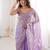 Lavender tissue embridered saree with unstitched blouse piece