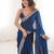 Blue tissue embridered saree with unstitched blouse piece