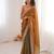 Gold tissue embridered saree with unstitched blouse piece