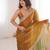 Gold tissue embridered saree with unstitched blouse piece