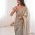 Grey tissue embridered saree with unstitched blouse piece