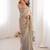 Grey tissue embridered saree with unstitched blouse piece