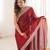Maroon tissue embridered saree with unstitched blouse piece