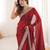 Maroon tissue embridered saree with unstitched blouse piece