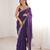 Purple tissue embridered saree with unstitched blouse piece