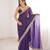 Purple tissue embridered saree with unstitched blouse piece