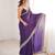 Purple tissue embridered saree with unstitched blouse piece