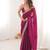 Rani tissue embridered saree with unstitched blouse piece