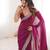 Rani tissue embridered saree with unstitched blouse piece