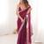 Rani tissue embridered saree with unstitched blouse piece