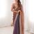Rust tissue embridered saree with unstitched blouse piece