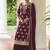 Maroon chinon embroidered designer sharara suit stiched