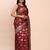 brown banarasi silk blend saree with banatasi silk blend blouse