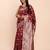 brown banarasi silk blend saree with banatasi silk blend blouse