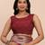 brown banarasi silk blend saree with banatasi silk blend blouse
