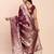 purple banarasi silk blend saree with banatasi silk blend blouse