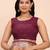 purple banarasi silk blend saree with banatasi silk blend blouse