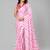 Pink color all over traditional modern leheriya prints work japan satin saree with unstitched blouse