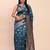 sky blue banarasi silk blend saree with banatasi silk blend blouse