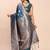 sky blue banarasi silk blend saree with banatasi silk blend blouse