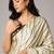 Mehendi color all over traditional modern leheriya prints work japan satin saree with unstitched blouse