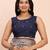 blue banarasi silk blend saree with banatasi silk blend blouse