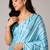 Firozi color all over traditional modern leheriya prints work japan satin saree with unstitched blouse